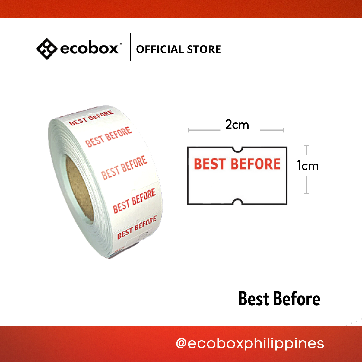 Ecobox Date Tag Label Sticker, Best Before Sticker, Expiry Date Sticker