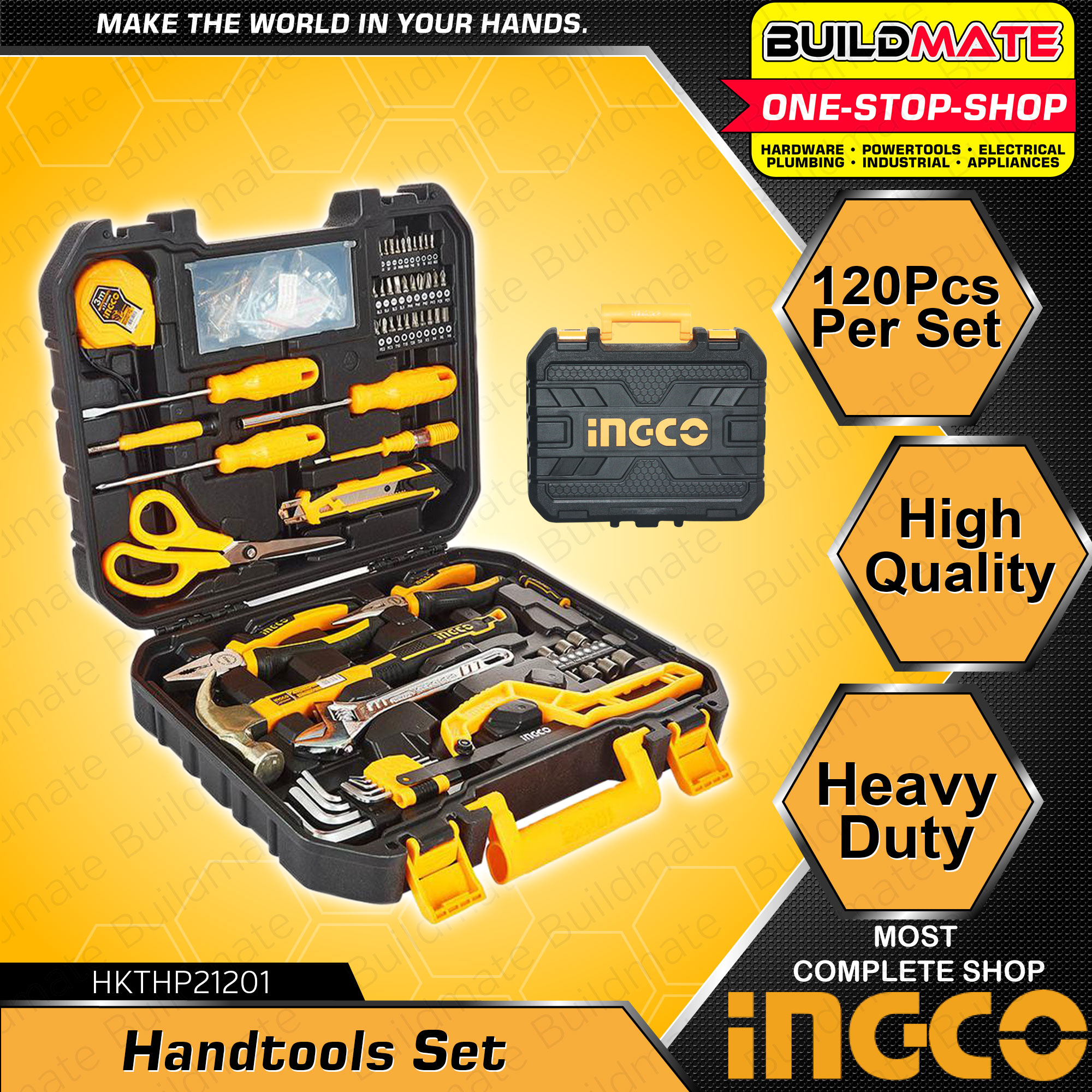 Juego Completo de herramientas mecanicas manuales 120 piezas INGCO  HKTHP21201