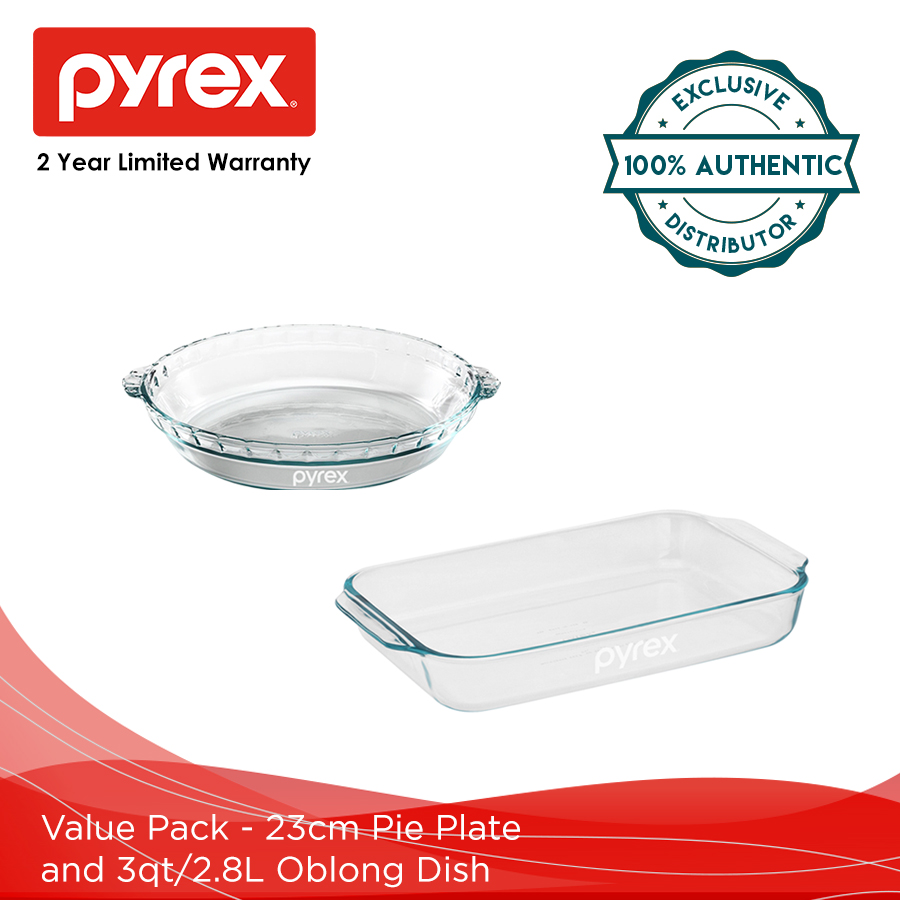 Pyrex L Oblong Dish Pyrex Value Pack-23cm Pie Plate And Oblong