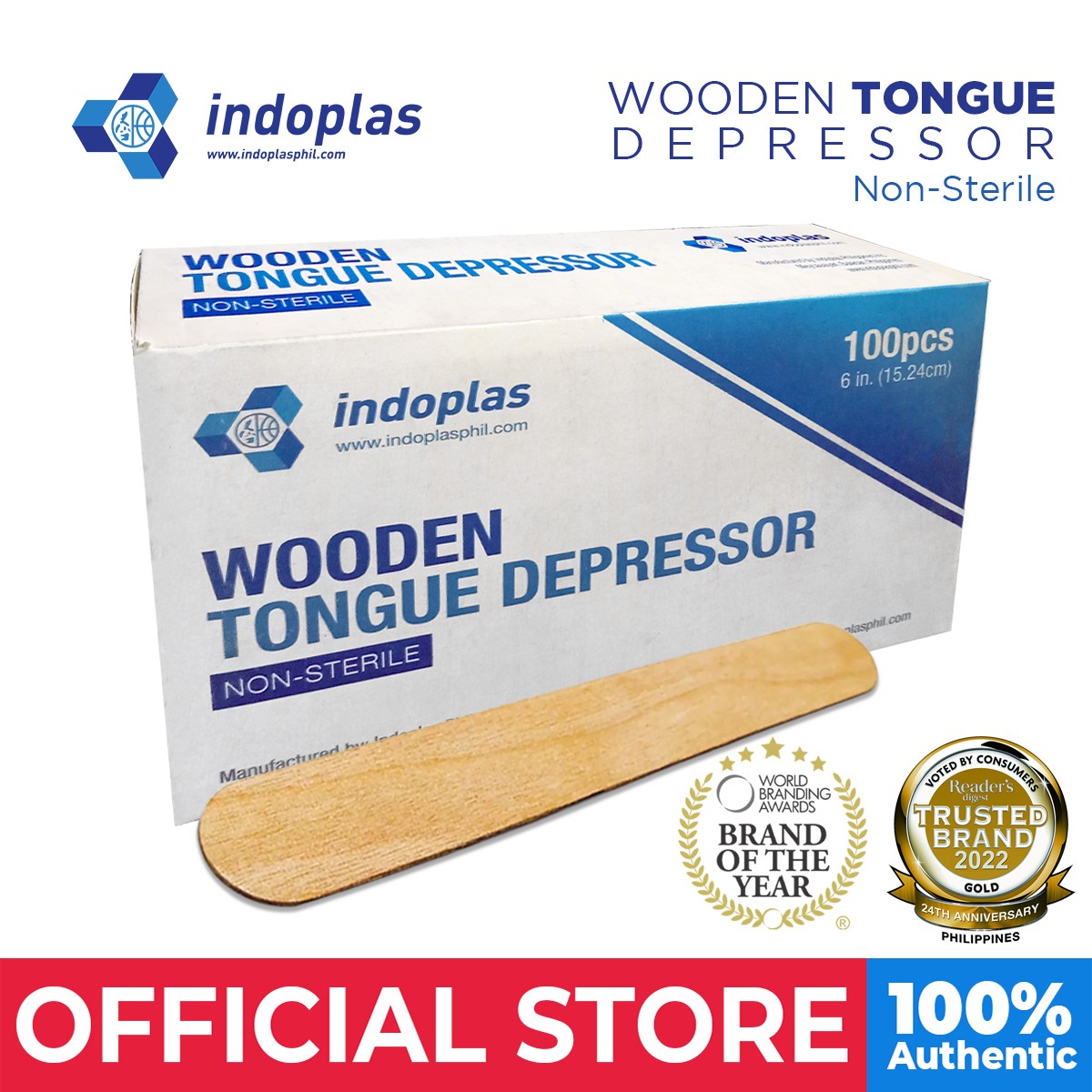 Indoplas Wooden Tongue Depressor (NonSterile) Lazada PH