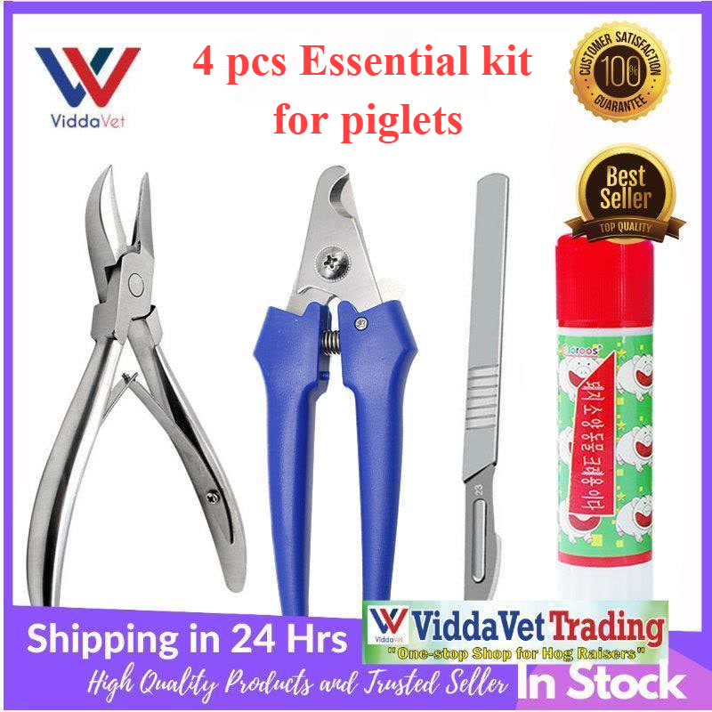 Combo Kit for piglets 4 pcs essential kit Piglet tail cutter + Pig