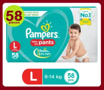 pampers pants large 58 pcs price