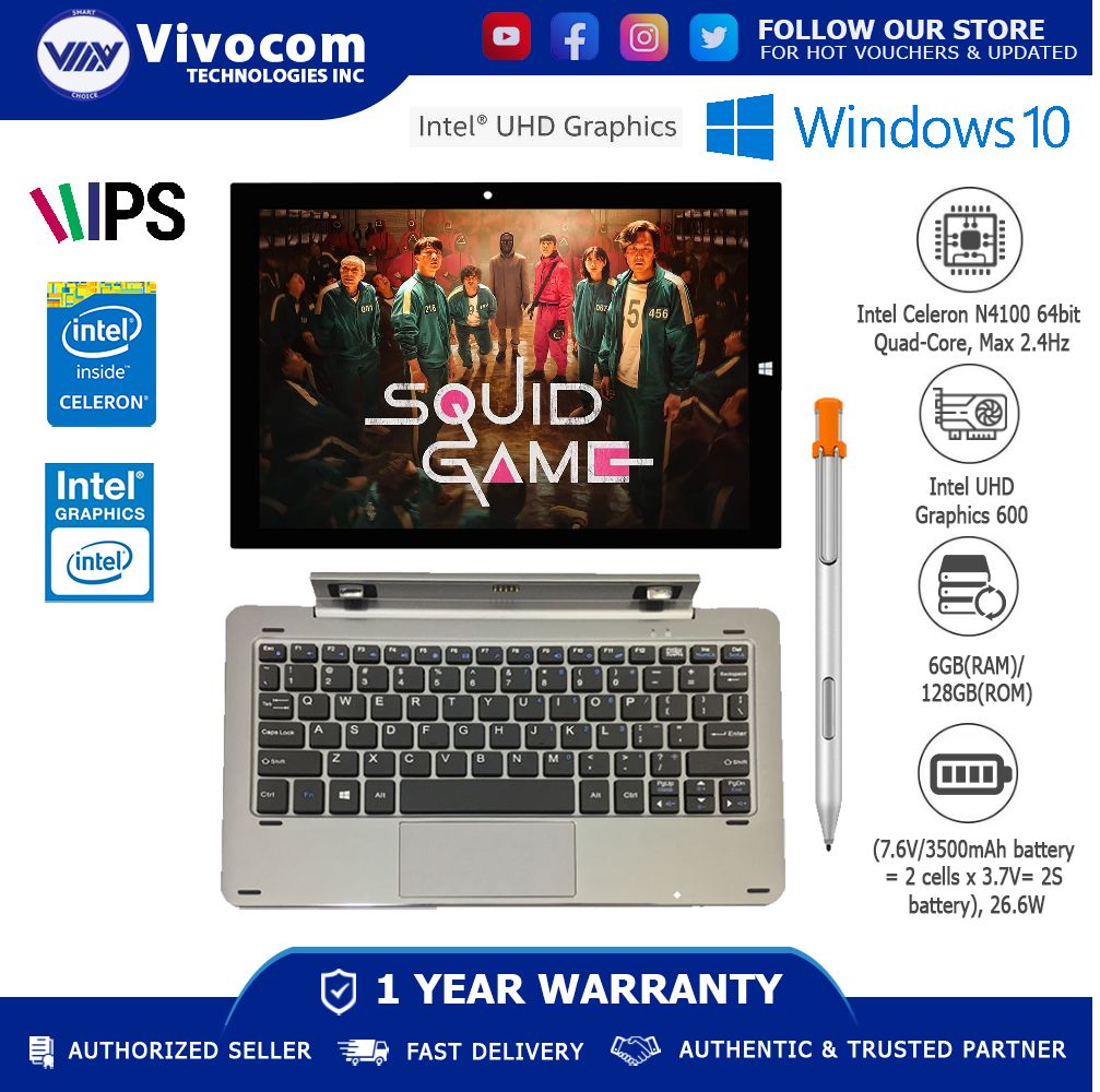 Vview 10X 10.1" 2in1 Windows Tablet / Laptop with Full HD IPS Panel