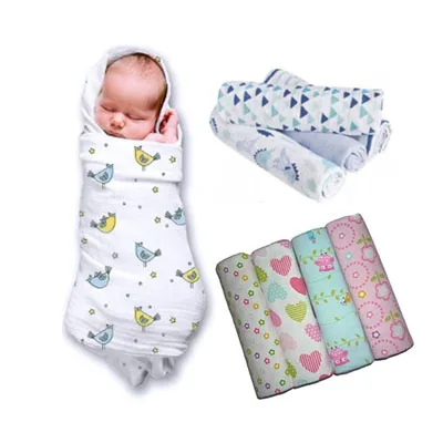 (BOY) 4in1 Baby Swaddling Blankets Sleeping Bedsheet Flannel Receiving Blanket - Multicolor