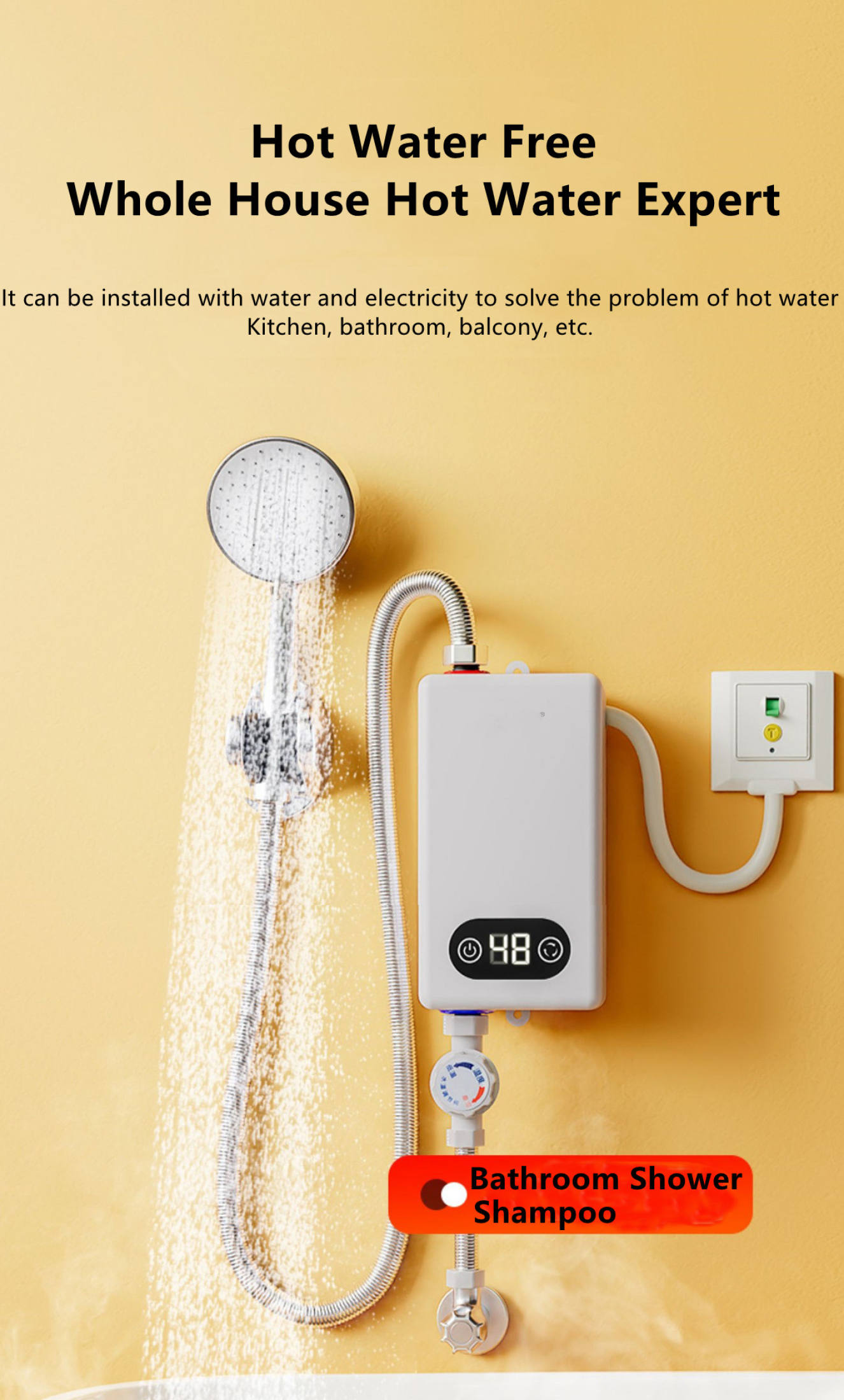 Instant Hot Electric Shower Not Giving Hot Water Instant Hot Water - Main Image