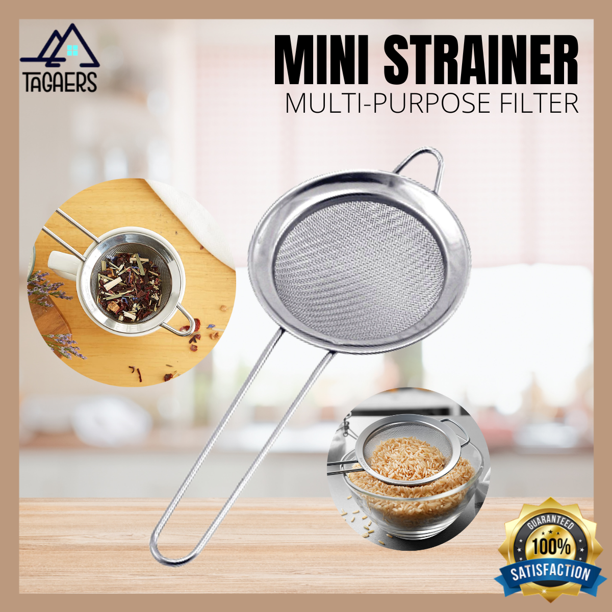 Mini Strainer Multipurpose Filter 18cm Strainer Coffee Ground Strainer