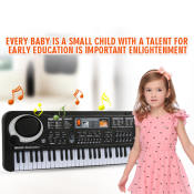 61 Key Electronic Piano with Microphone - Educational Musical Instrument