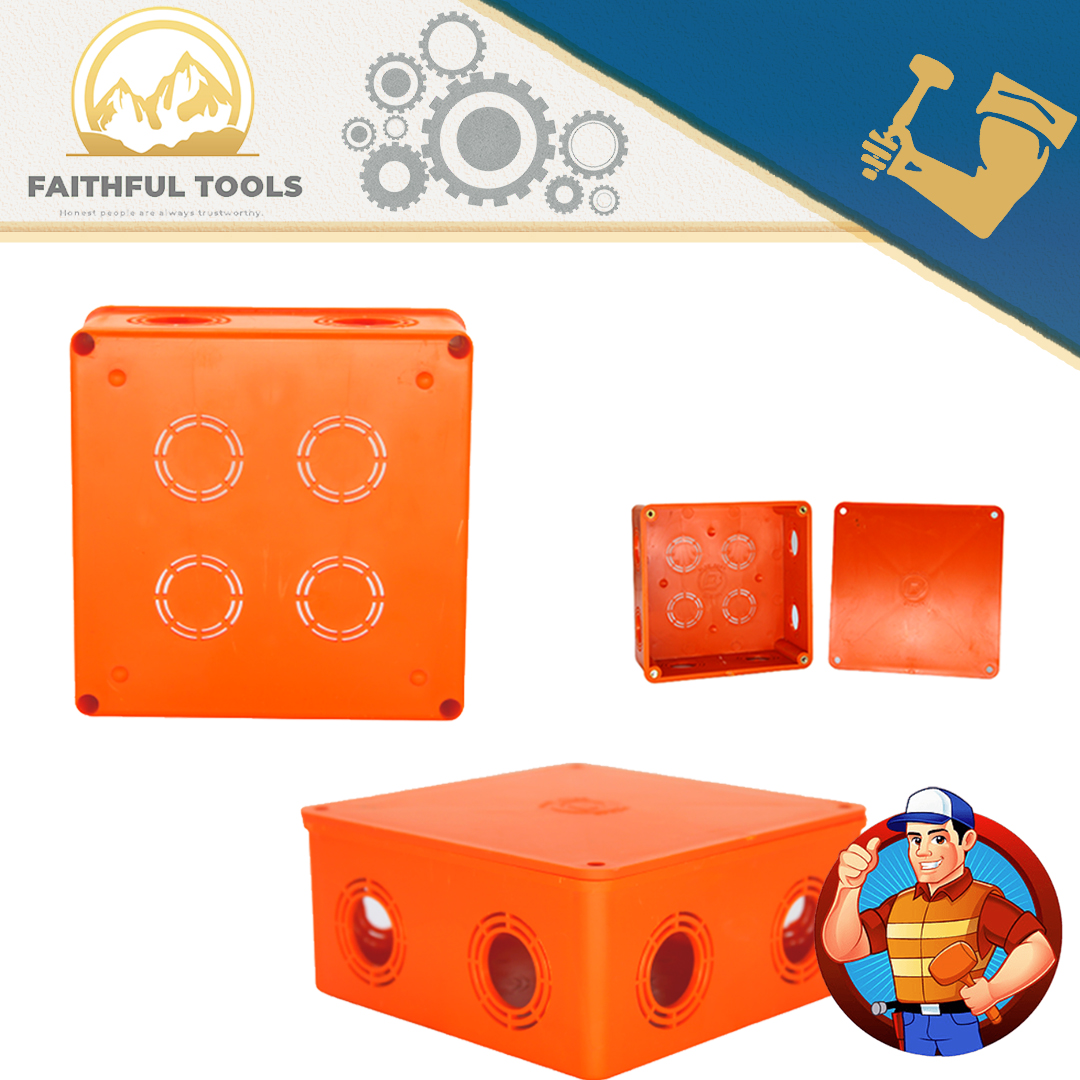 PVC Orange Poly Junction Box Utility Box Square Junction Box Cover For Electrical Sold Per Piece