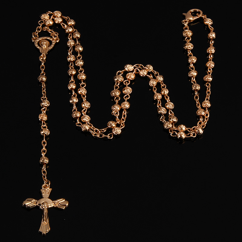 14k Gold Rosary Necklace 18