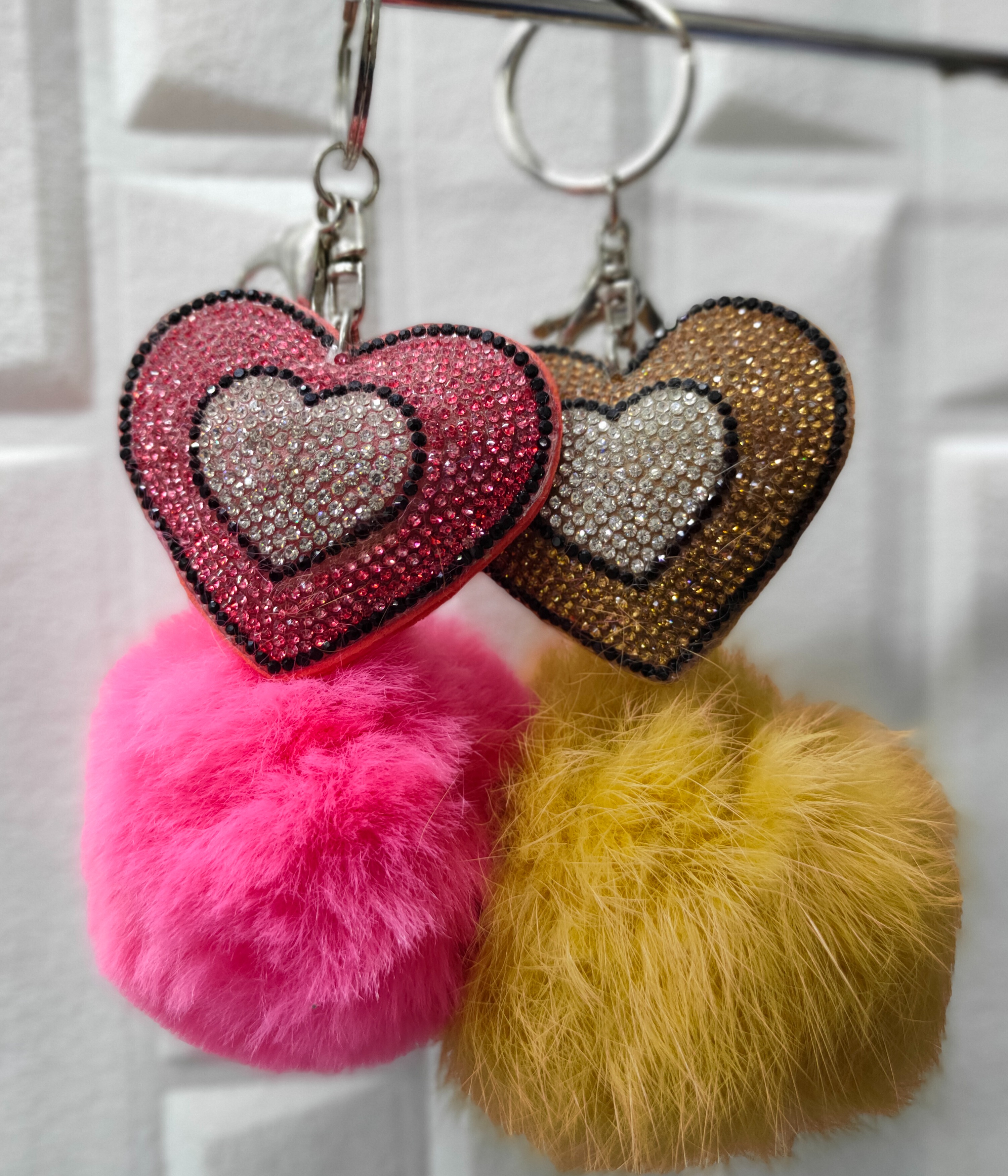 Love Heart Pom Pom Tassel Keychain Cute Cartoon Car Pendant Couple Keyring  Ornament Bag Purse Charm Accessories Gift For Her - Temu