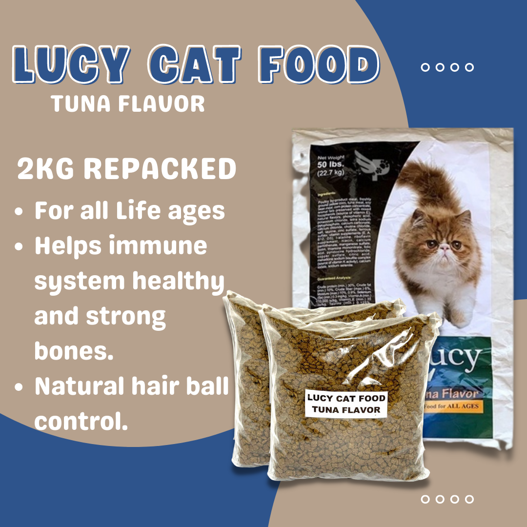[FCR AGRIVET] 2kg LUCY Cat Food Tuna Flavor for ALL Ages .(Repacked