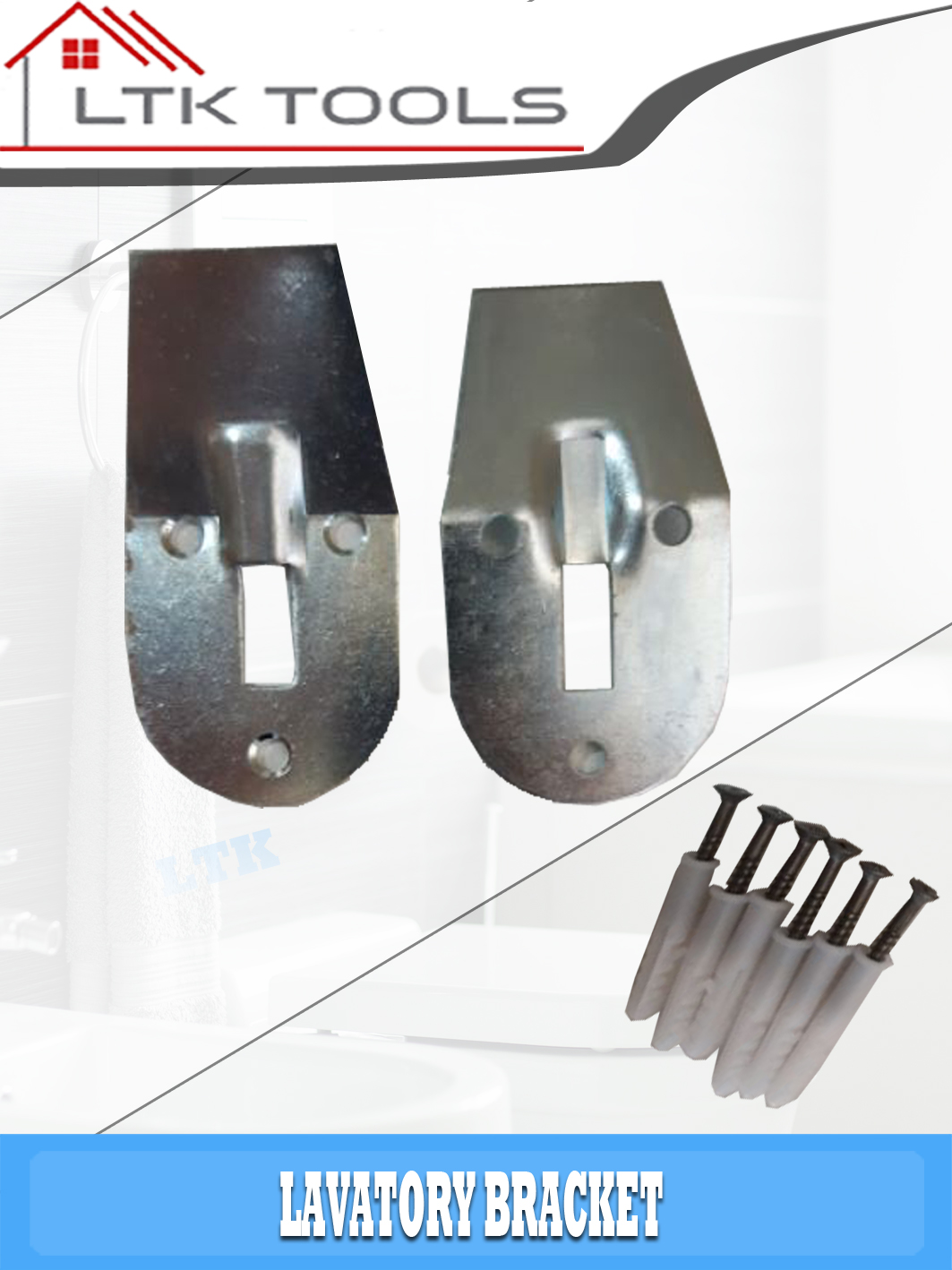 lavatory brackets 2pcs with tox and screw for tiles in wall mount