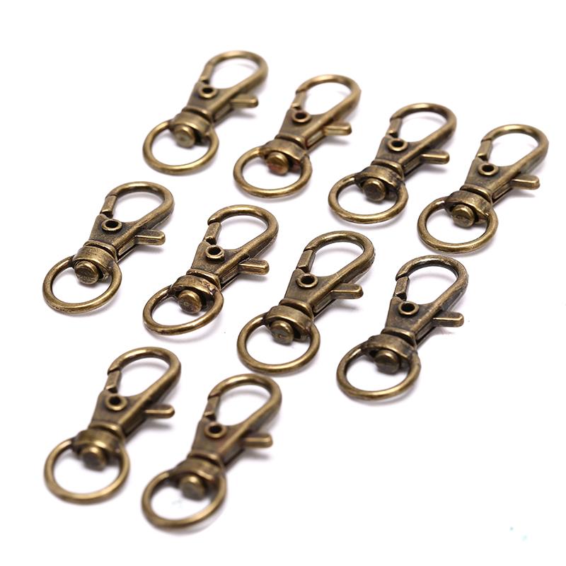 10pc Swivel Clips Snap Lobster Clasp Hook Key Ring Hooks DIY Jewelry