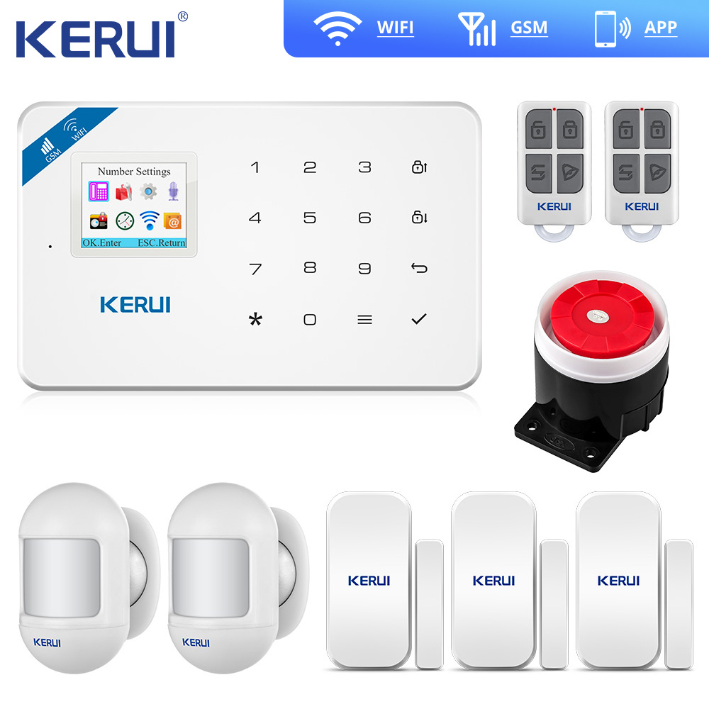 KERUI W18 Tuya WIFI GSM Home burglar Intrusion Security Alarm System IP Camera 