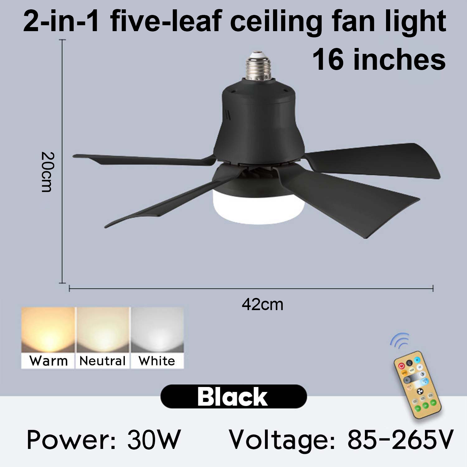 YOWXII 🔥2in1 Five leaves ceiling fan light E27 multifunction