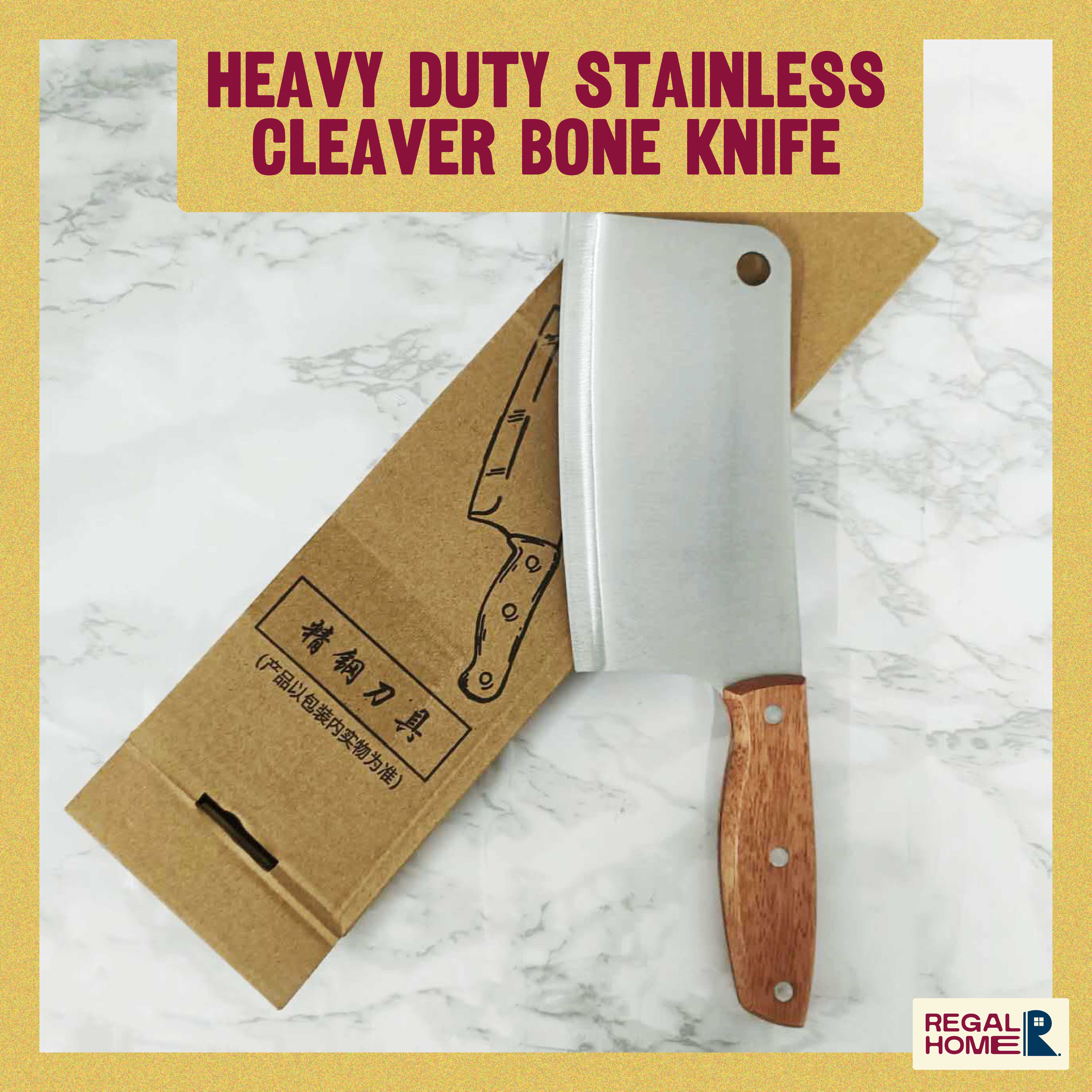 Oriental Style Heavy Duty Stainless Cleaver Bone Knife Chopping Knife