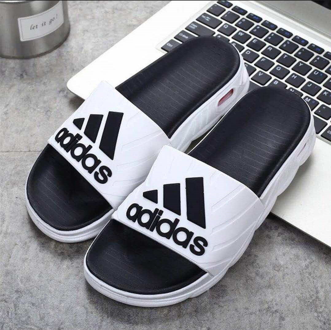 adidas white slippers