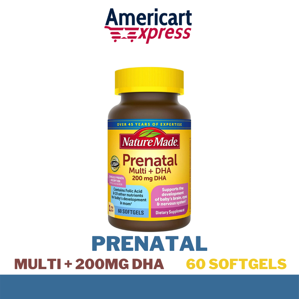 Nature Made Prenatal Vitamin + DHA with Folic Acid, Iodine and Zinc 60