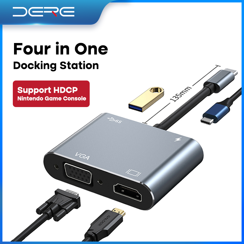 DERE Multifunctional Portable Docking Station USB Hub USB-C 11 in