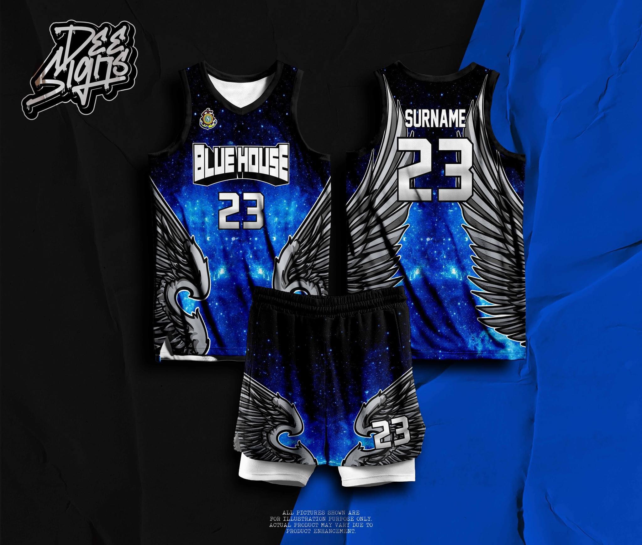 BLUE HOUSE 01 BASKETBALL JERSEY FREE CUSTOMIZE OF NAME AND NUMBER ONLY full  sublimation high quality fabrics/ trending jersey