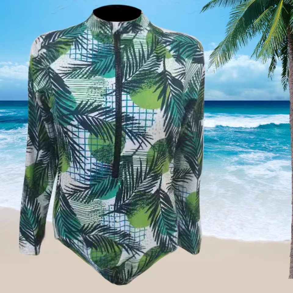 One Piece Padded Rashguard Longsleeve Rush Guard Swimsuit For Woman