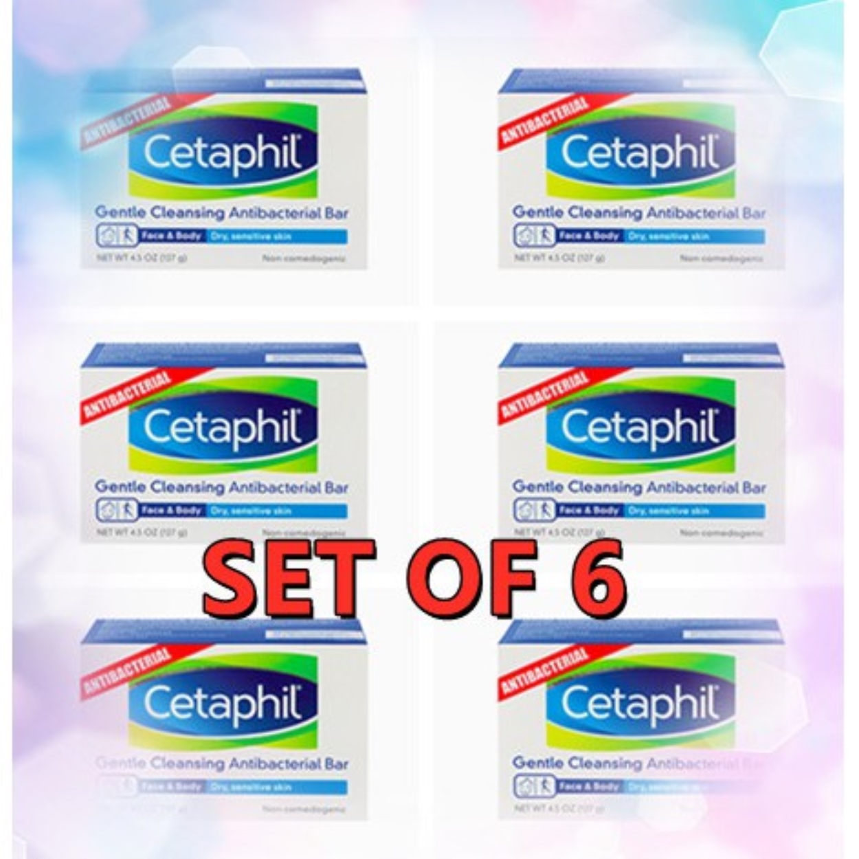 (SET OF 6 ) Cetaphil Gentle Cleansing Antibacterial Soap Bar 127g Lazada PH