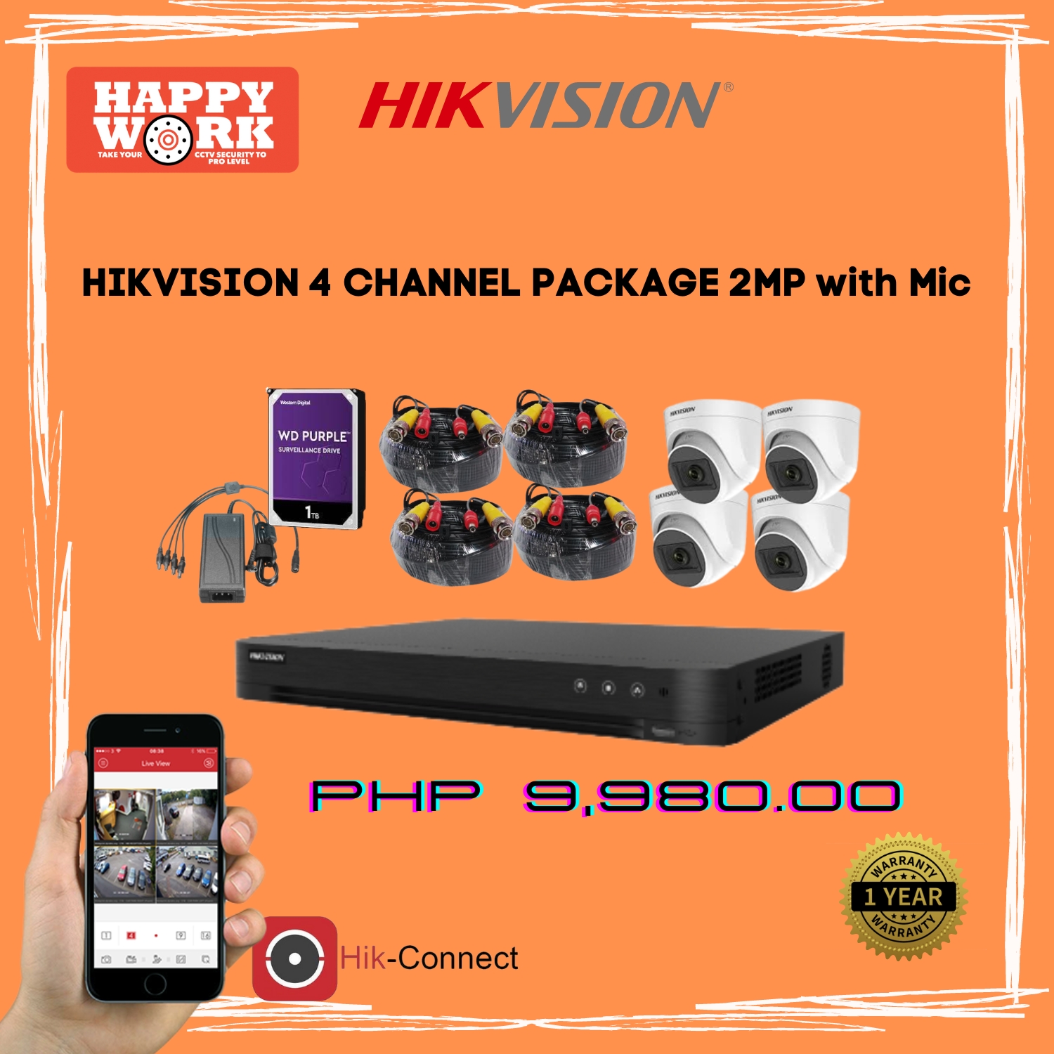 Hikvision Package 4 Channel 4 Indoor Camera with Mic Lazada PH