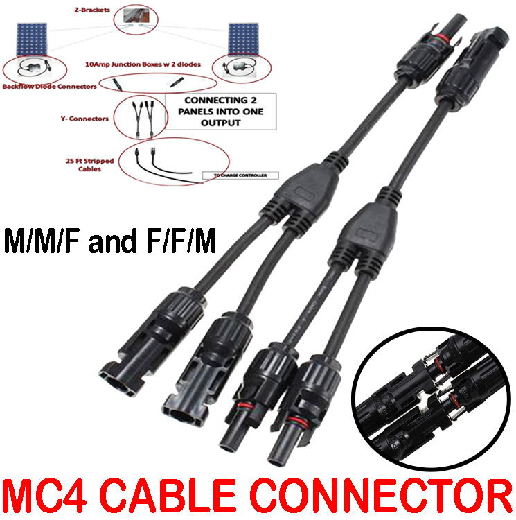 12 FT MC3 PV SOLAR CABLE CONNECTORS STRIPPED 4MM2 1 PAIR TUV 