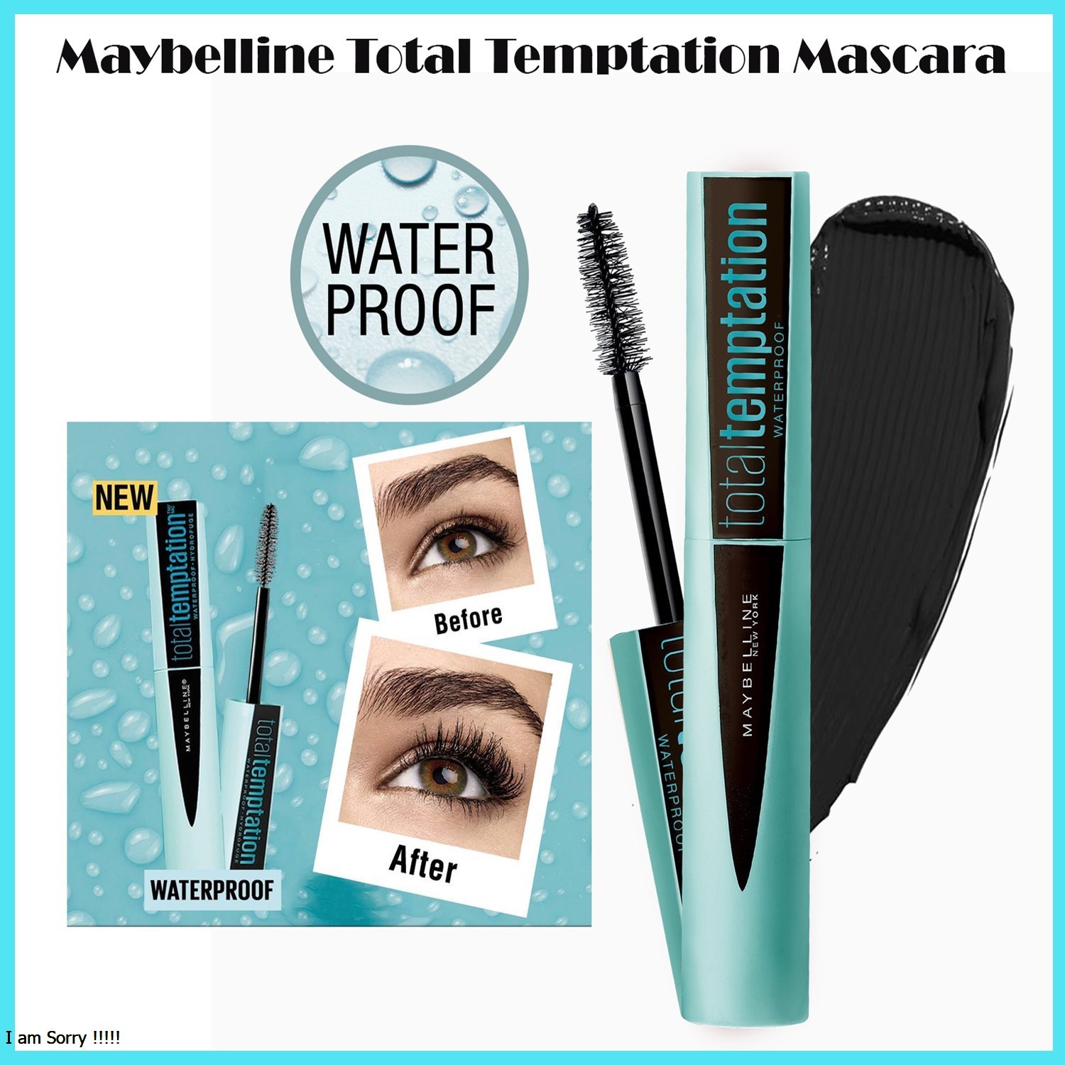Maybellin e Total Temptation Waterproof Mascara Hydrofuge Blackest