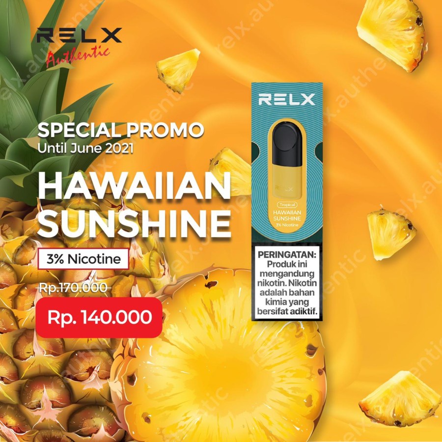 Relx Pinapple RELX Infinity Pod Pro - Hawaiian Sunshine / Pineapple. 1 Pack 2 Pods ...