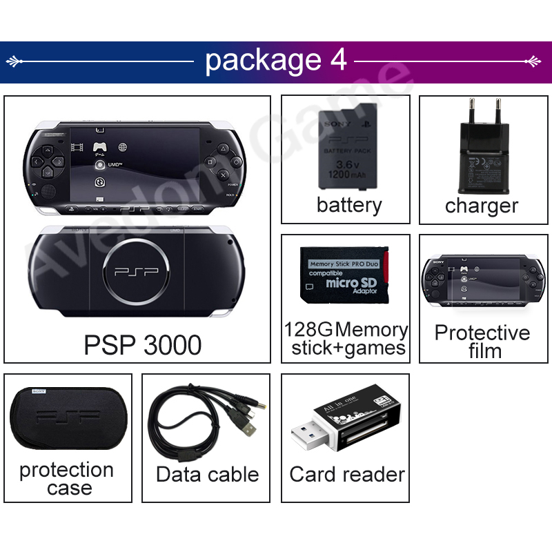 Original PSP3000 PSP for Sony PSP 3000 game console 16 32GB 64GB 128GB