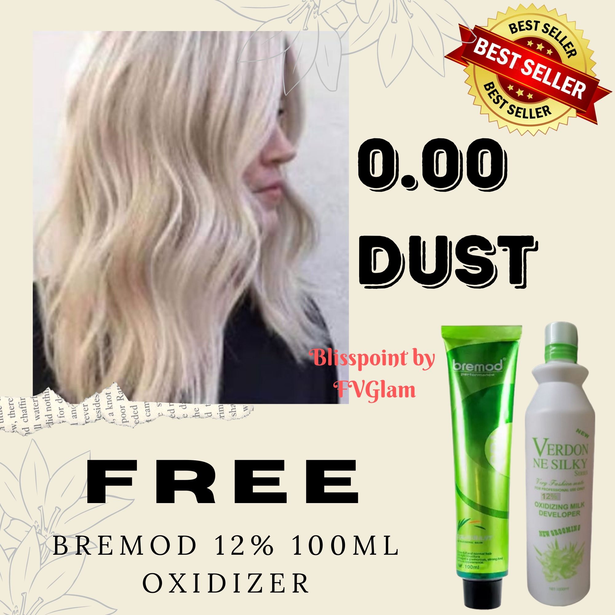 Bliss Point Bremod  + Verdon 12% 100ml Re-packed Oxidizer FREE - Dust  Bremod Performance Hair Color 100ML TUBE | Lazada PH