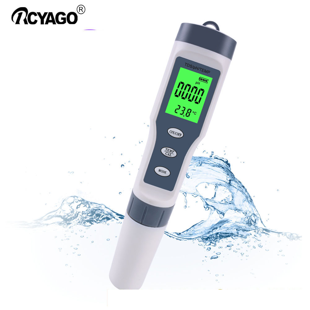 RCYAGO 4 in 1 TDS PH Meter PH/TDS/EC/Temperature Meter Digital Water ...