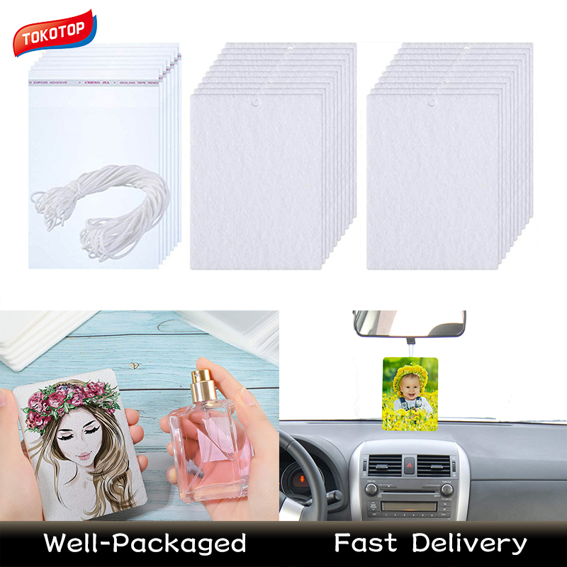 20Pcs Sublimation Air Fresheners Blanks Car Scented Hanging Sheets