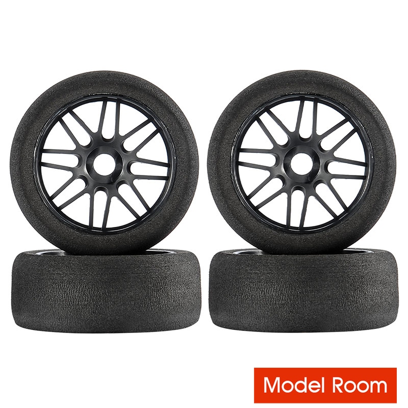 New 17mm Hex Foam Tires&Nylon Wheel Rim 4Pcs For 1:8 RC HSP HPI Sport Car Toy 