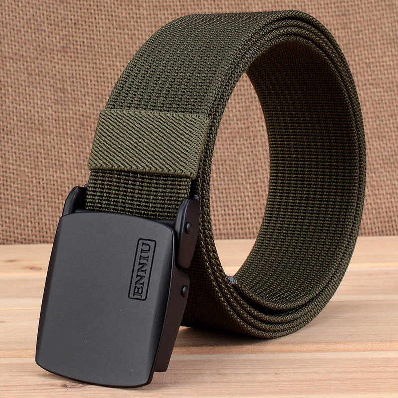 Thắt Lưng NamMens Belt Canvas Automatic Buckle Nylon Zinc Alloy Outdoor Military Belt-Dây Nịt Nam