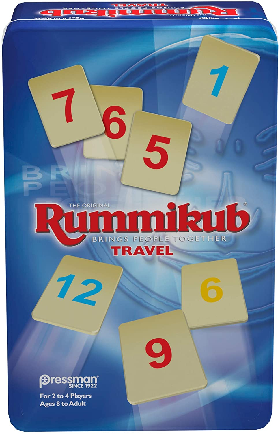 Rummikub in Travel Tin The Original Rummy Tile Game by Pressman, Blue