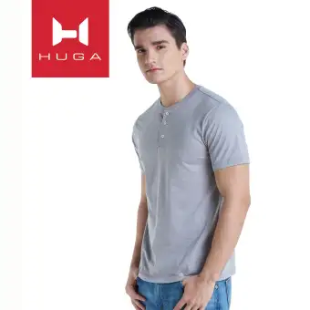 Huga Ultra Soft Henley Mens Cotton Camisa Short Sleeve Shirt Tee Tees Tshirt T Shirtt Shirts For Men Lazada Ph
