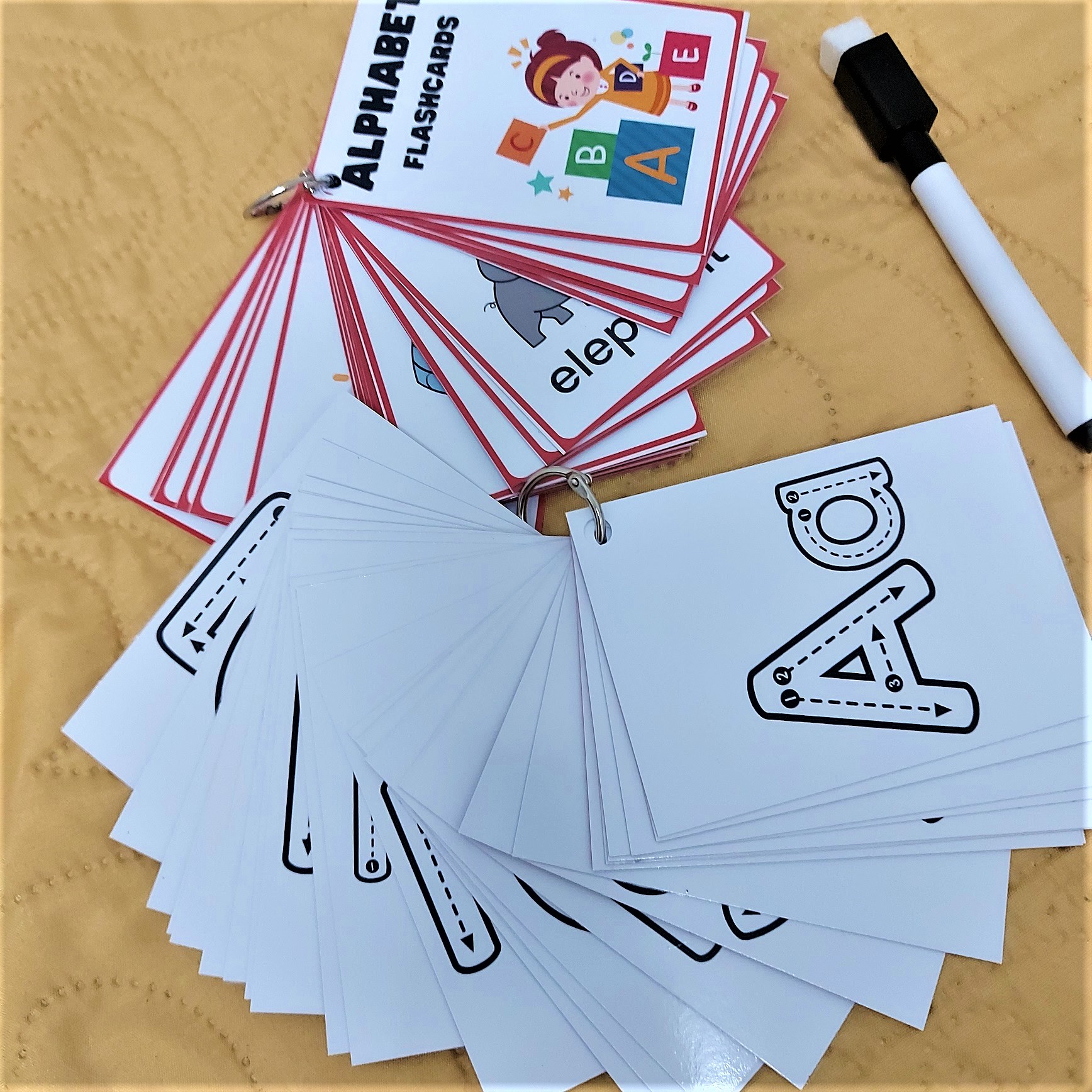 ALPHABET English Tracing Flash card for Pre-school Learning ...