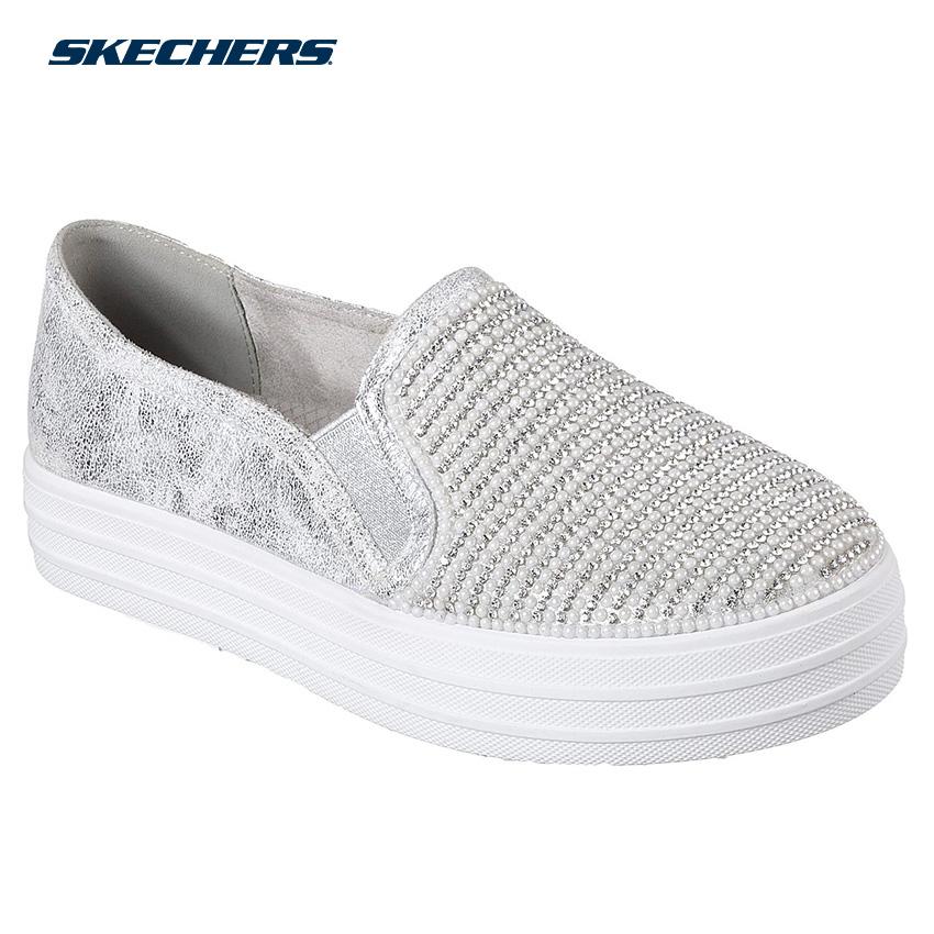 skechers street double up diamond slip on trainer
