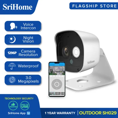 SRICAM SriHome SH029 3MP AI Camera 1296P Humanoid Detection Two-Way Audio Night Vision IP66 Weatherproof Indoor Outdoor WiFi CCTV IP Camera Connect to Cellphone
