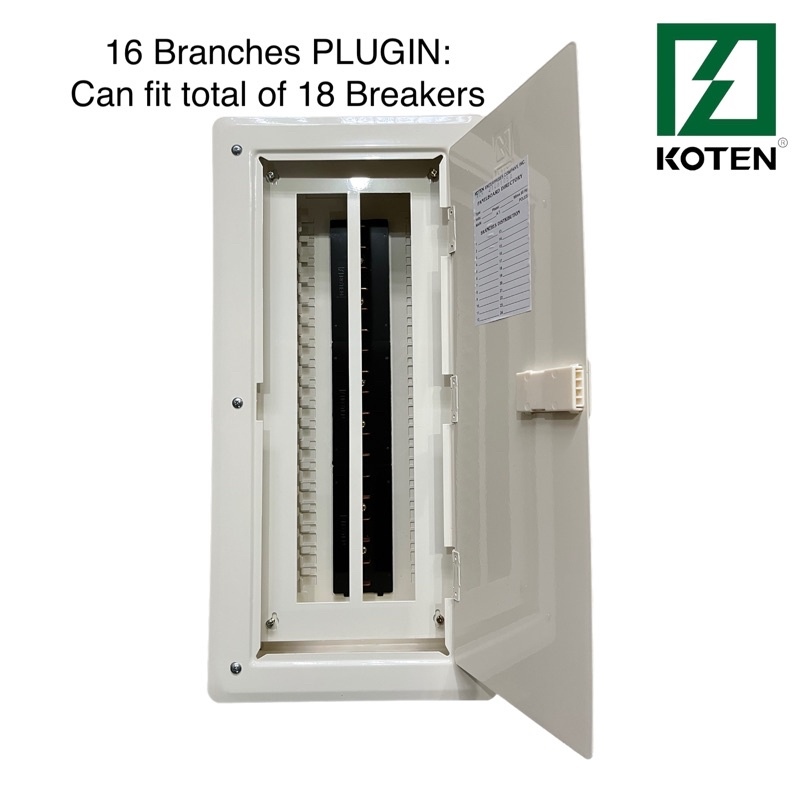 Koten Panel Board for PLUGIN breakers 2 4 6 8 10 12 14 16 18 20
