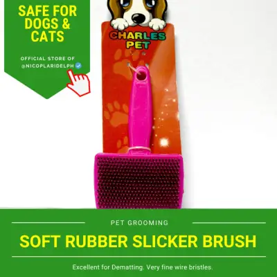 Slicker Rubber Brush for Dogs and Cats