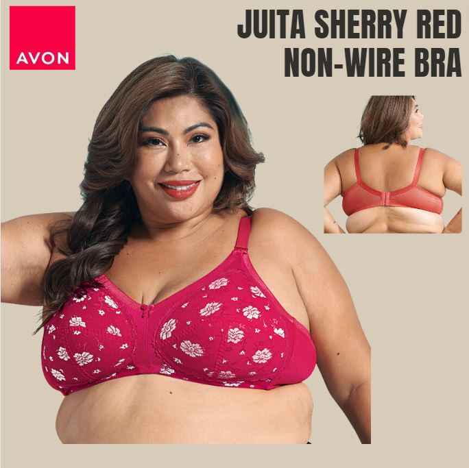 Avon official Store Juita Sherry Red Non-Wire Bra plus size for
