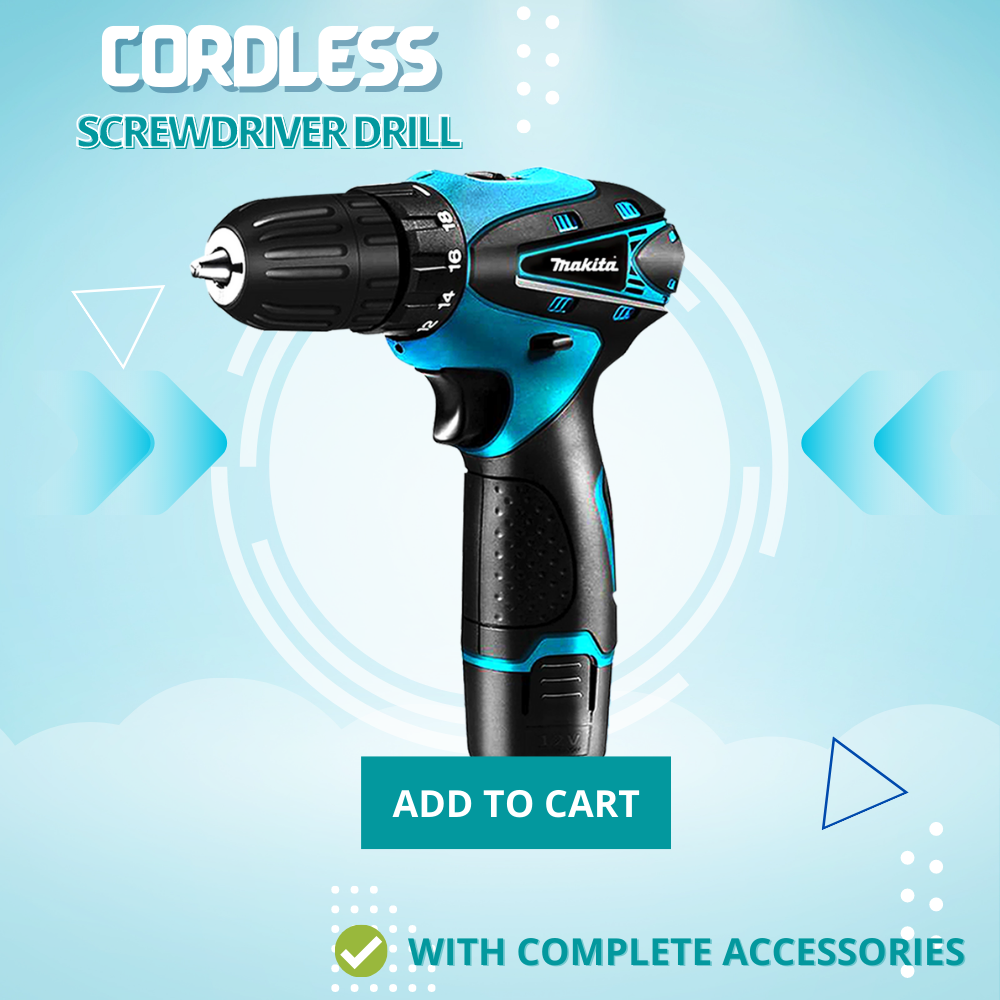 MA KITA 12V Cordless Drill Driver 12V Lithium Battery Rechargeable Hand