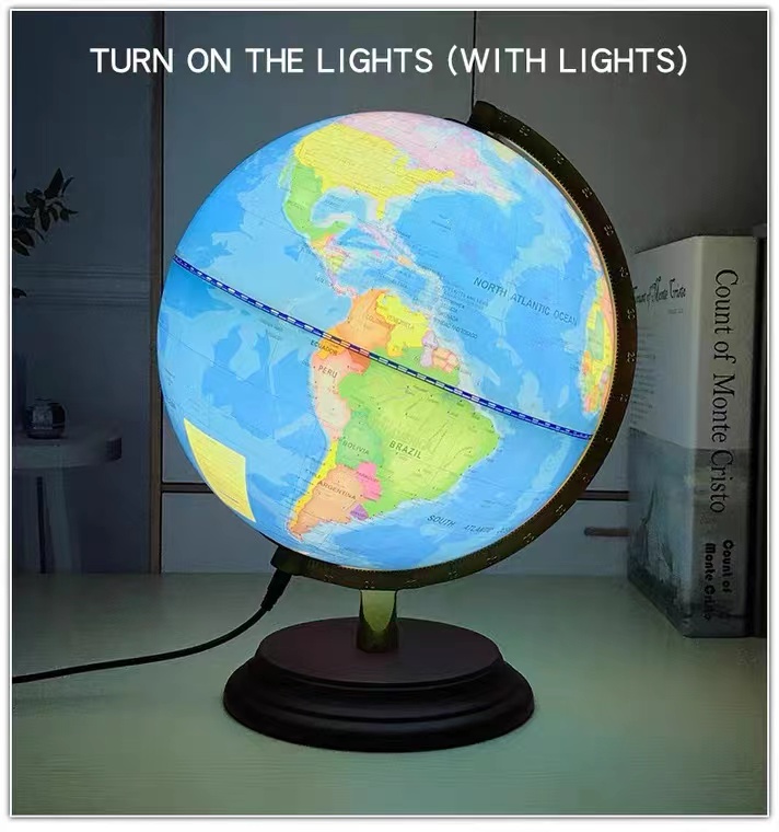 32cm Dia LED Luminous Teachinig Globe light World Earth Globe Map ...