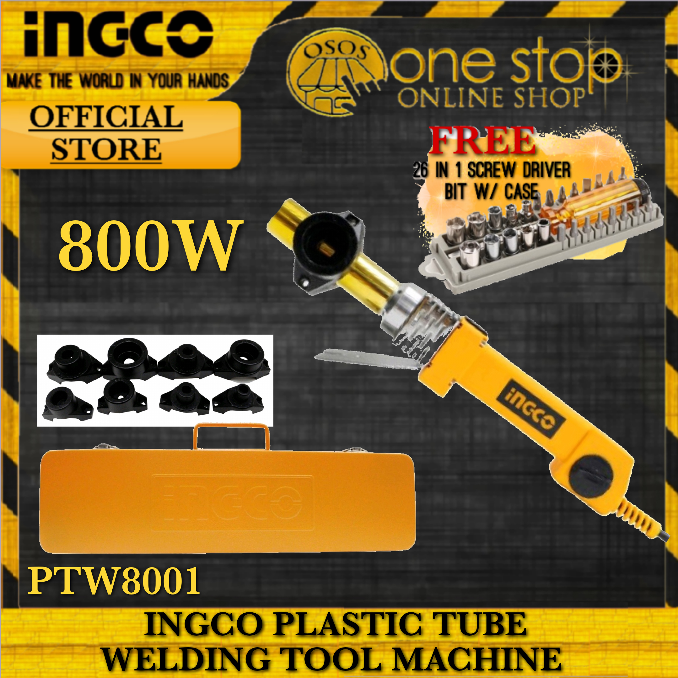 INGCO Original Plastic Tube Welding Tool Welding Machine 800W PTWT8001 •OSOS• Lazada PH