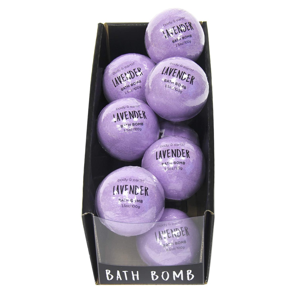 Body & Earth Bath Bombs Set 10pcs, Lavender Scent Scrub, Bath Gift Set