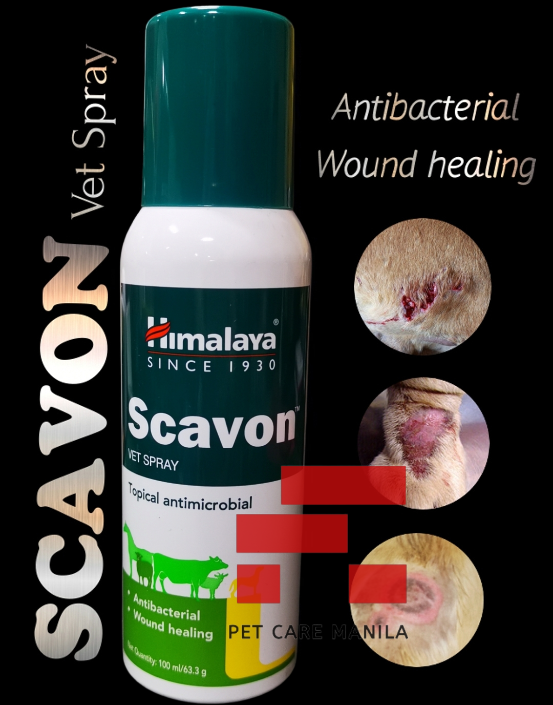 Himalaya SCAVON VET SPRAY, 100ml, for wound healing (Scavon Spray