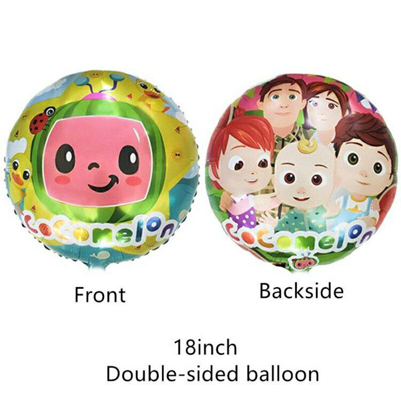 Details about   18" COCOMELON Themed Foil Balloon Double Sided Kid Birthday Party Decoration. 